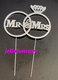 Cake Topper MR&MRS RINGS Silver