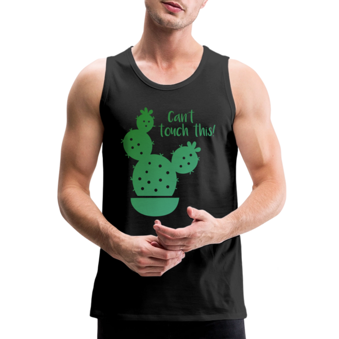 Can't Touch This! Cactus Pun Men’s Premium Tank - black
