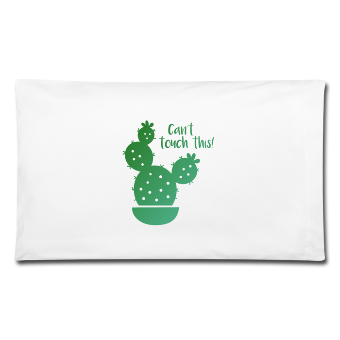 Can't Touch This! Cactus Pun Pillowcase 32'' x 20'' - white