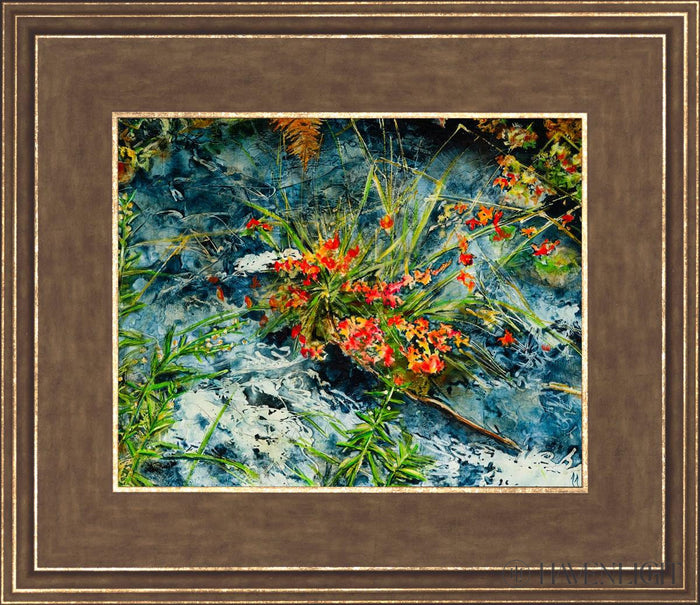 Cascade Flowers Open Edition Print / 10 X 8 Gold 14 3/4 12 Art