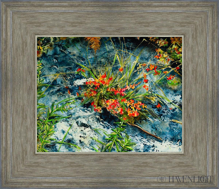Cascade Flowers Open Edition Print / 10 X 8 Gray 14 3/4 12 Art