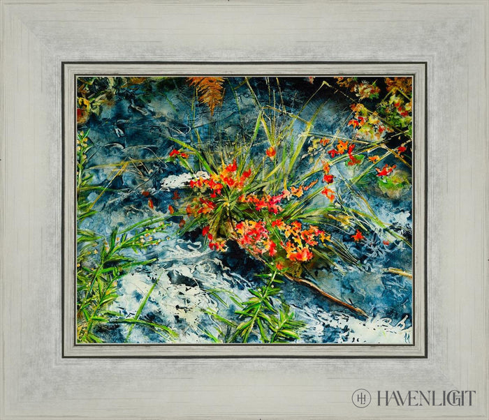 Cascade Flowers Open Edition Print / 10 X 8 Silver 14 1/4 12 Art