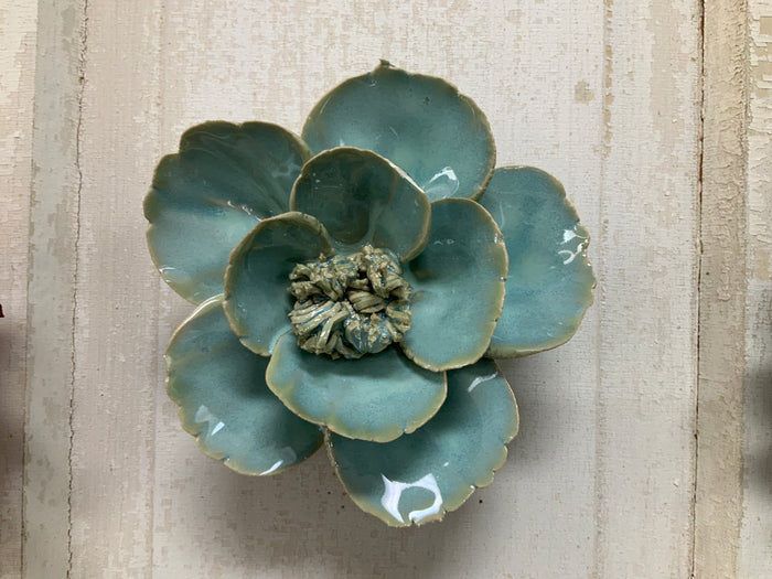 Ceramic Flower-Teal Lotus