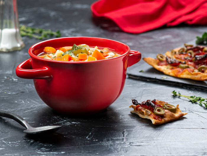 Ceramic French Soup Crocks with Handles and Vented lids (Sold Individually)