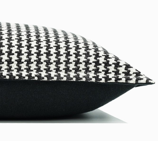 Chequer Modern Sofa Pillows, Large Black and White Decorative Throw Pillows, Contemporary Square Modern Throw Pillows for Couch, Abstract Throw Pillow for Interior Design-Paintingforhome