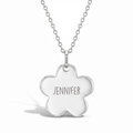 Classic Flower Silhouette 17mm Kids / Children's / Girls Pendant/Necklace Personalized / Engravable - Sterling Silver
