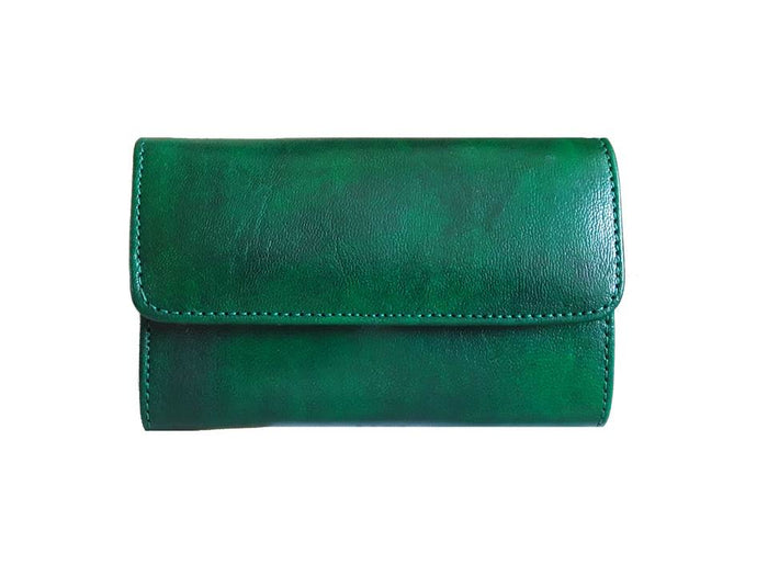 Club Morocco Leather Wallet - Small - Green - Front