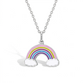 Colorful Rainbow Toddler/Kids/Girls Necklace Enamel - Sterling Silver