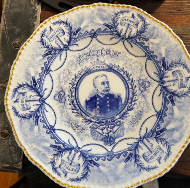 Commemorative Plate - Admiral Dewey by Coalport of England - Annapolis Maritime Antiques