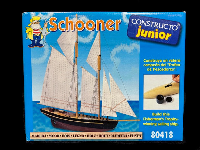 Constructo Junior Schooner Wooden Ship Model Kit – Model 80418 – Beginner Kit