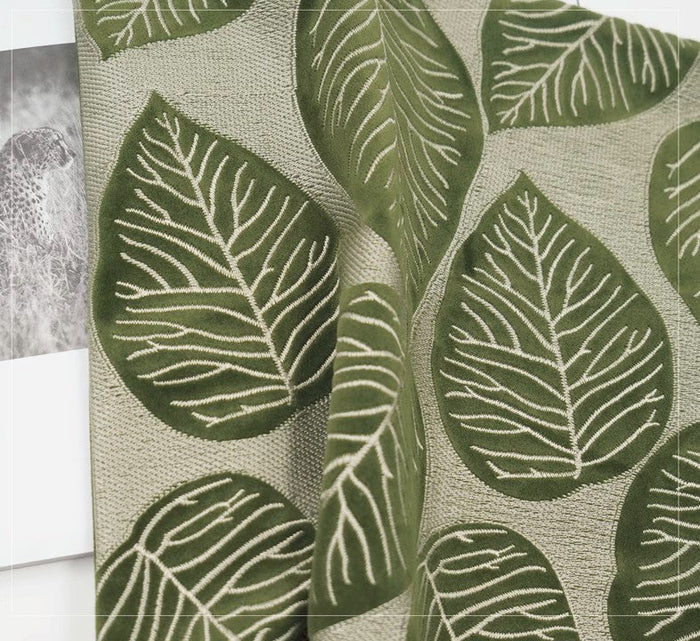 Contemporary Modern Sofa Pillows, Green Leaves Square Modern Throw Pillows for Couch, Simple Decorative Throw Pillows, Large Throw Pillow for Interior Design-Paintingforhome