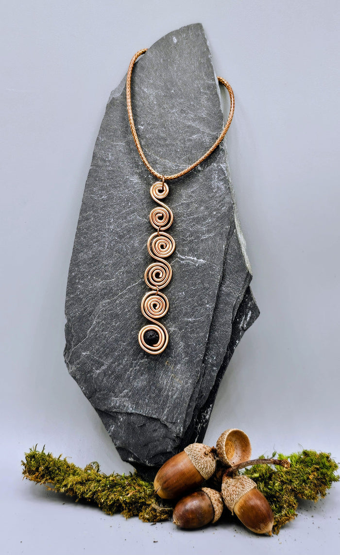 Copper spirals drop with lava