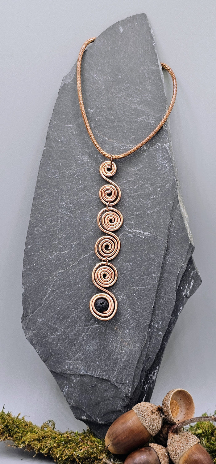 Copper spirals drop with lava