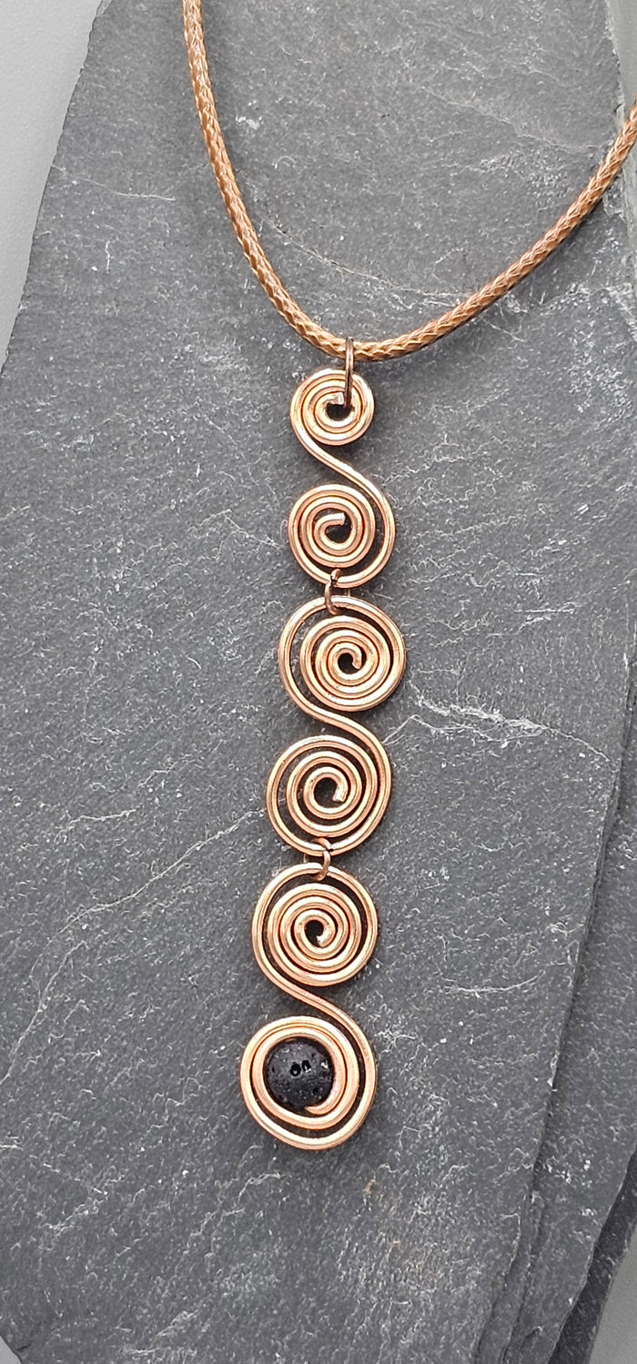 Copper spirals drop with lava