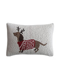 Cotton Knit Lumbar Pillow w/ Daschund