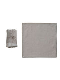 Cotton & Linen Napkins w/ Metallic Silver & Gold Thread - Set of 4