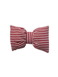 Cotton Velvet Bow Shaped Striped Lumbar Pillow