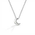 Crescent Moon Women's Necklace - Sterling Silver
