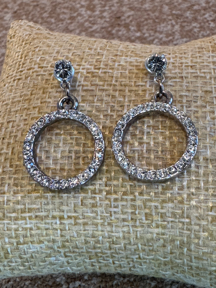 Crystal Hoop and Crystal Stud Earrings