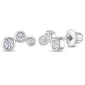 Cubic Zirconia Climber Women's Earrings - Sterling Silver