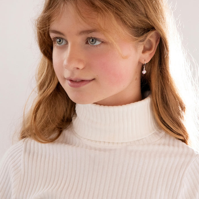 Cupcake & Toppings Dangle Kids / Children's / Girls Earrings Lever Back Enamel - Sterling Silver