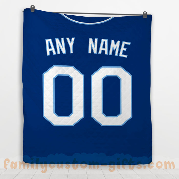 Custom Premium Quilt Blanket Kansas City Jersey Baseball Personalized Quilt Gifts for Her & Him