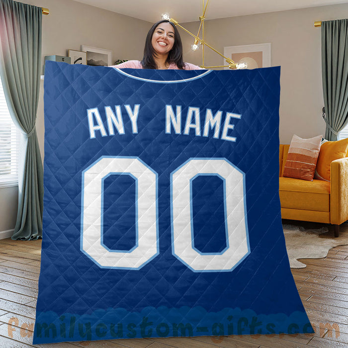 Custom Premium Quilt Blanket Kansas City Jersey Baseball Personalized Quilt Gifts for Her & Him