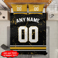 Custom Quilt Sets Pittsburgh Jersey Personalized Football Premium Quilt Bedding for Men Women