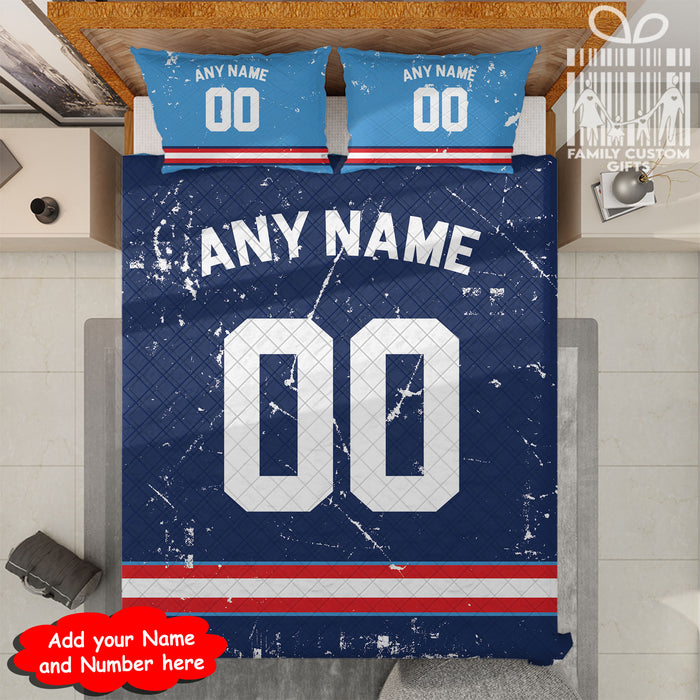 Custom Quilt Sets Tennessee Jersey Personalized Football Premium Quilt Bedding for Men Women