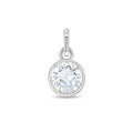CZ Birthstone Charm April – Diamond Kids / Children's / Girls for Charm Bracelet - Sterling Silver