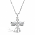CZ Guardian Angel Kids / Children's / Girls Pendant/Necklace - Sterling Silver