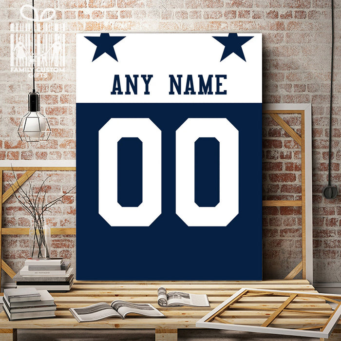 Dallas Jersey Custom Canvas Print Wall Art for Boy Girl Men Women Football Personalized Canvas Art