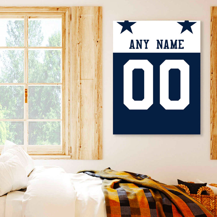 Dallas Jersey Custom Canvas Print Wall Art for Boy Girl Men Women Football Personalized Canvas Art