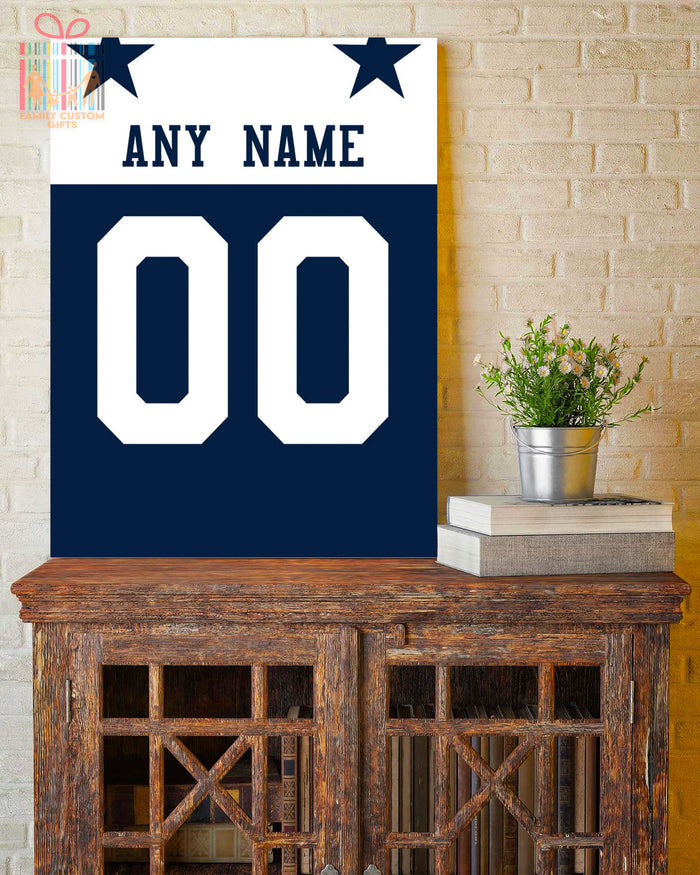 Dallas Jersey Custom Canvas Print Wall Art for Boy Girl Men Women Football Personalized Canvas Art
