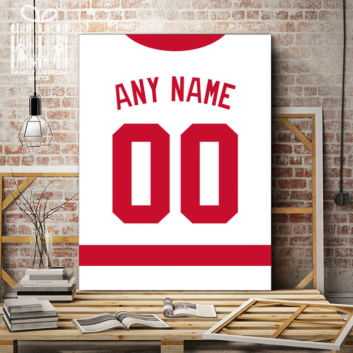 Detroit Jersey Custom Canvas Print Wall Art for Boy Girl Men Women Hockey Personalized Canvas Art