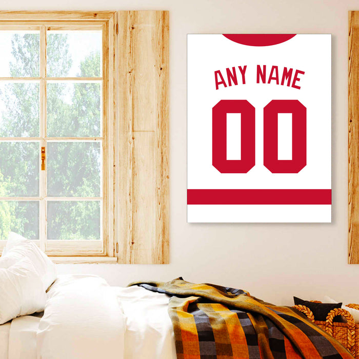 Detroit Jersey Custom Canvas Print Wall Art for Boy Girl Men Women Hockey Personalized Canvas Art