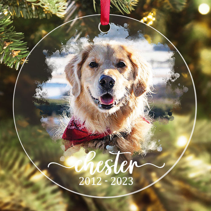 Dog Photo Memorial Ornament | Dog in Memory of Ornament