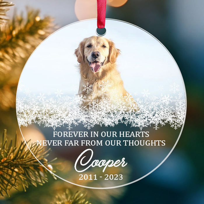 Dog Photo Memorial Ornament | Forever in Our Hearts Dog Ornament