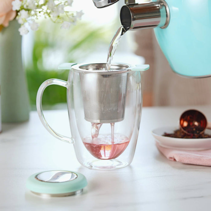 Double Winged Universal Loose Leaf Tea Infuser w/ Lid