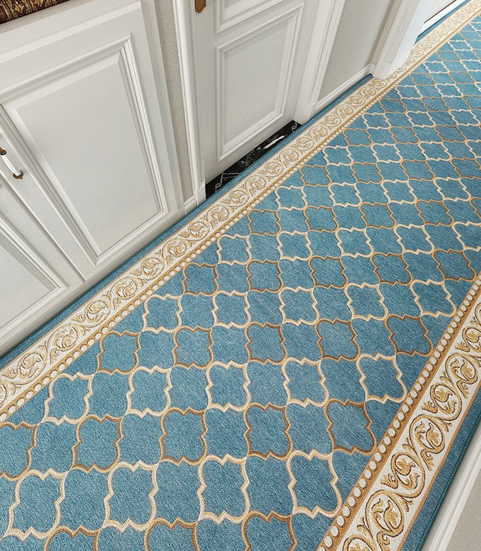 Entryway Runner Rugs, Easy Care Entrance Hallway Runners, Modern Extra Long Hallway Runners, Long Narrow Runner Rugs, Washable Kitchen Runner Rugs, Blue Hallway Runners-Paintingforhome