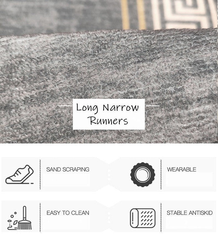 Entryway Runner Rugs, Easy Care Entrance Hallway Runners, Modern Extra Long Hallway Runners, Long Narrow Runner Rugs, Washable Kitchen Runner Rugs, Blue Hallway Runners-Paintingforhome