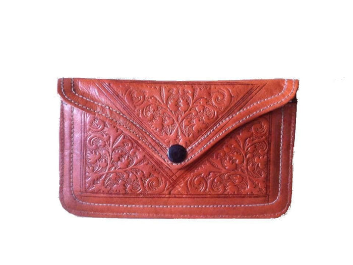 Envelope Leather Purse - Burnt Orange - Envelope Collection | Moroccan Corridor