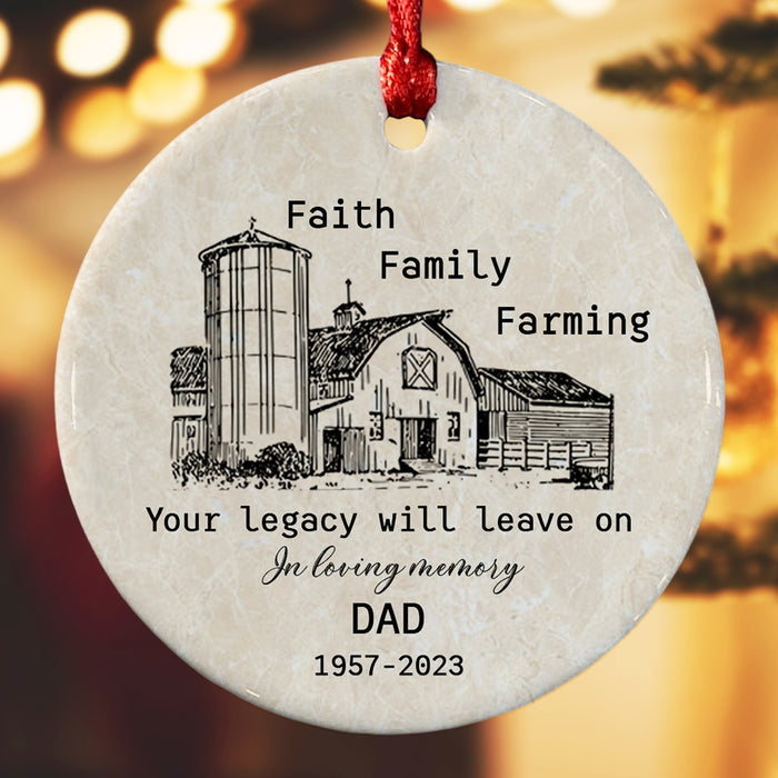 Farming in Heaven Ornament | In Memory of Dad Ornaments