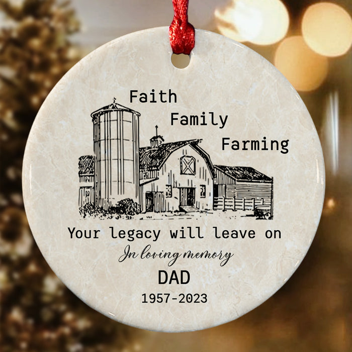 Farming in Heaven Ornament | In Memory of Dad Ornaments