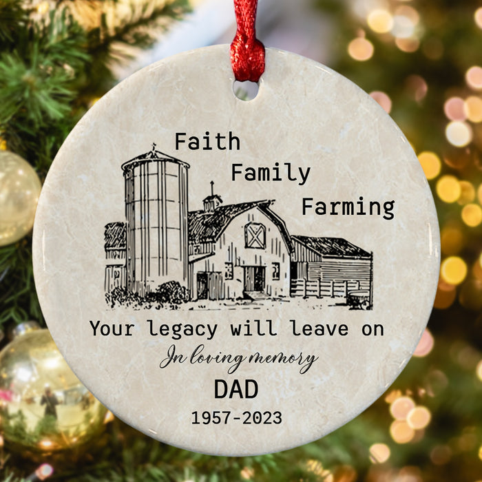 Farming in Heaven Ornament | In Memory of Dad Ornaments
