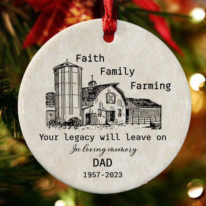 Farming in Heaven Ornament | In Memory of Dad Ornaments