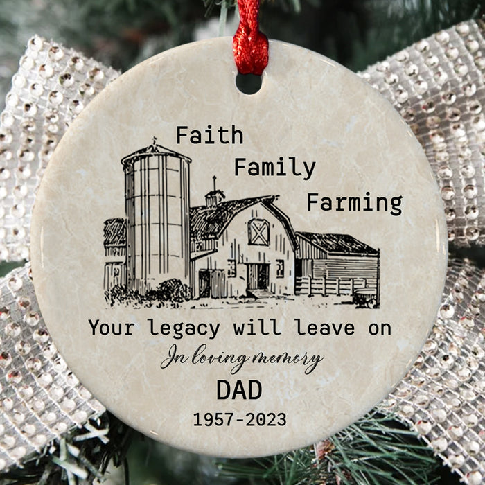 Farming in Heaven Ornament | In Memory of Dad Ornaments