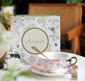 Flower Porcelain Tea Cup Saucer Set, Unique Tea Cup and Saucer in Gift Box,British Royal Ceramic Cups for Traditional Afternoon Tea, Elegant Ceramic Coffee Cups-Paintingforhome