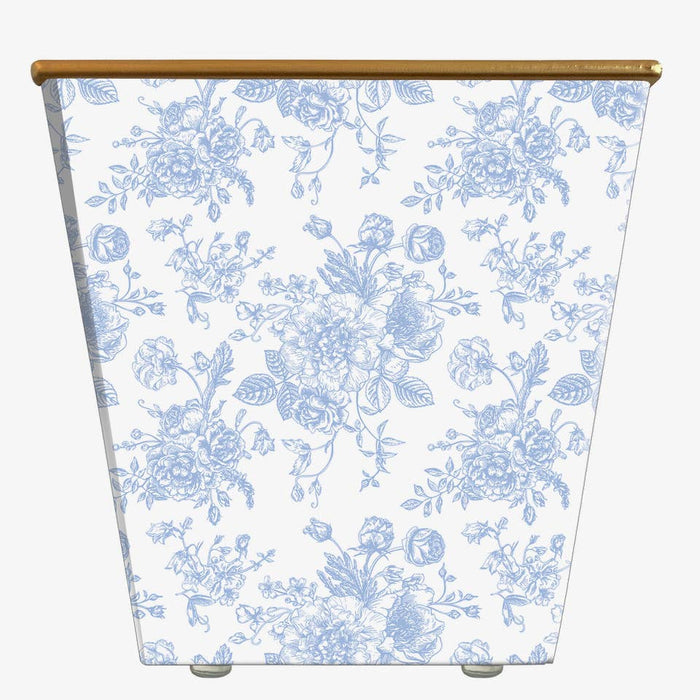 Garden Toile Cachepot Candle: Blue / Amber