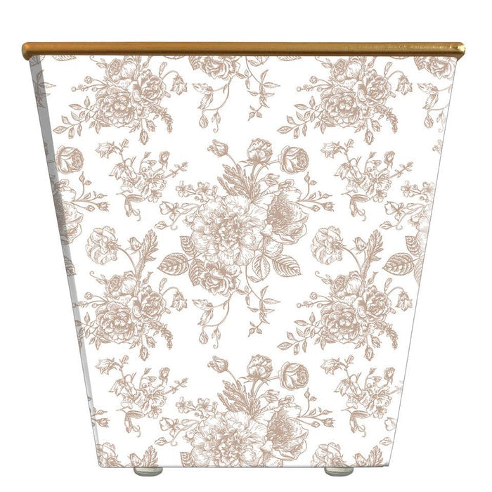 Garden Toile Cachepot Candle: Blue / Amber